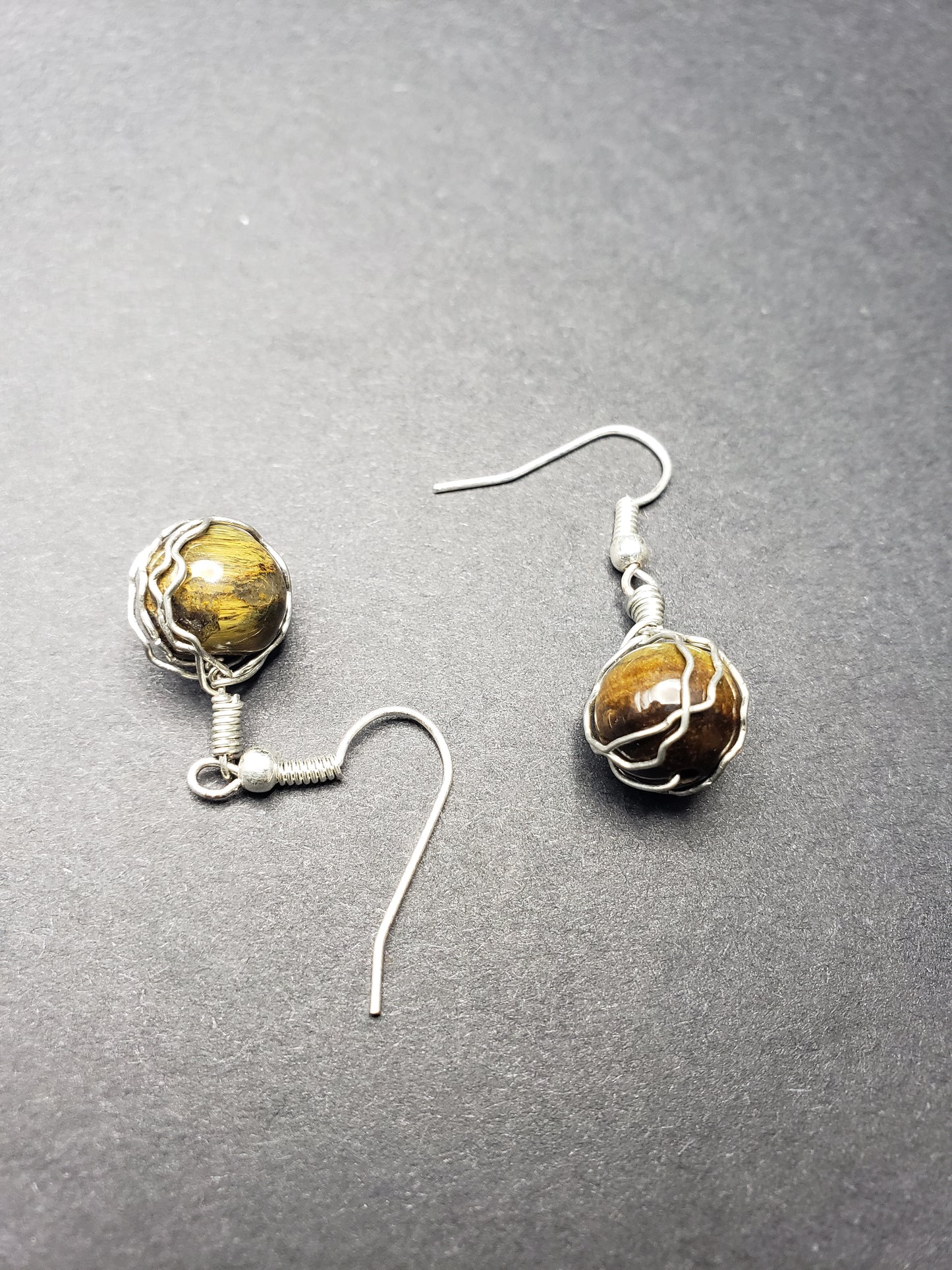 Tigers Eye Ball Earings
