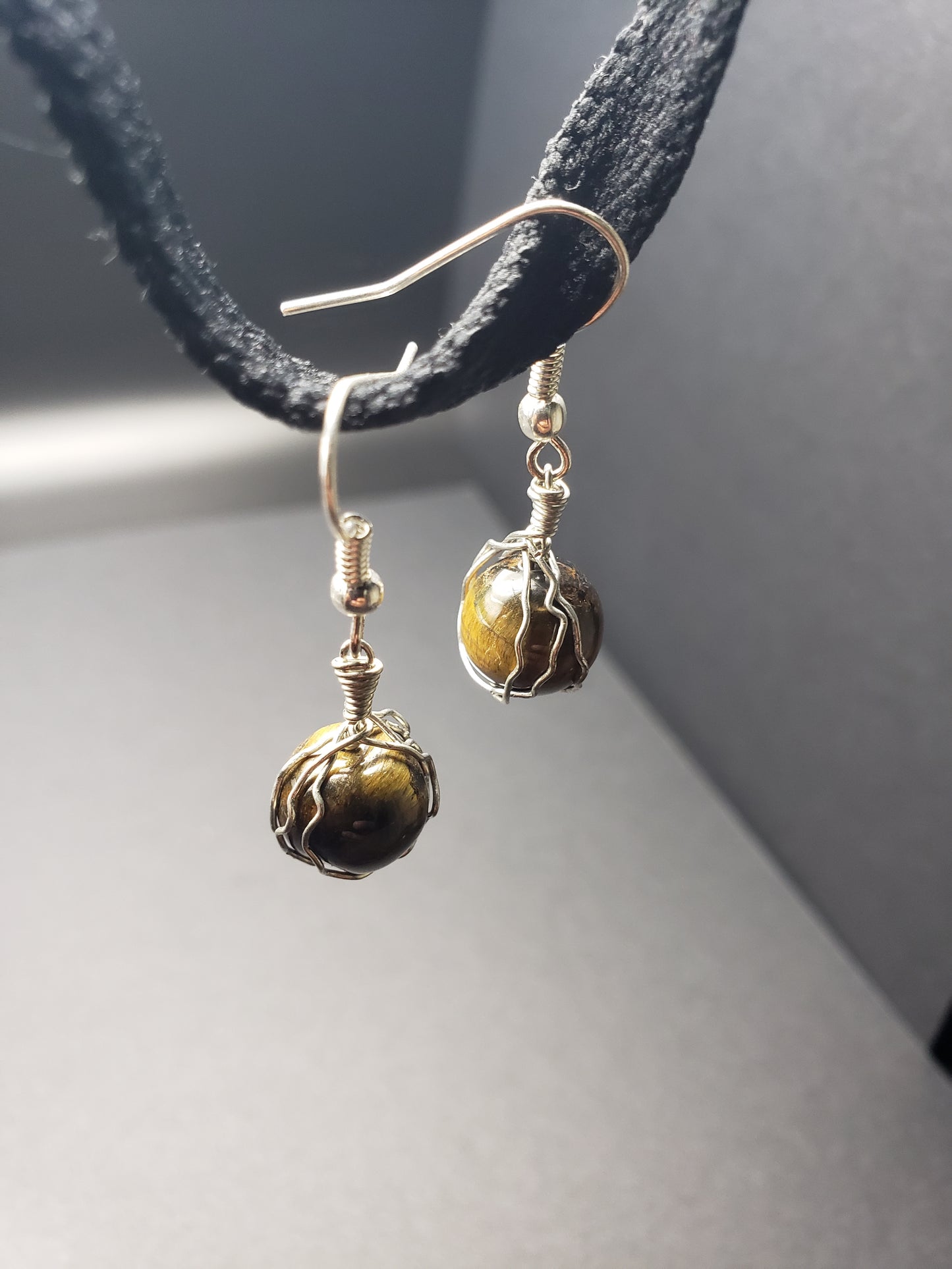 Tigers Eye Ball Earings